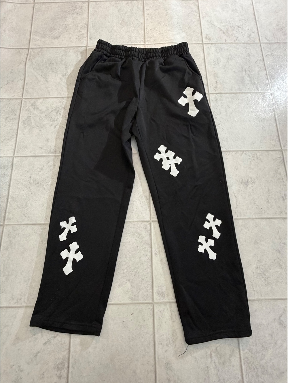 Black graphic sweatpants